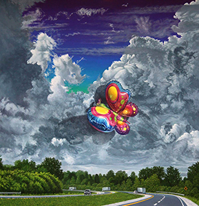 Image of Vince Hron's oil painting, Butterfly Highway I.